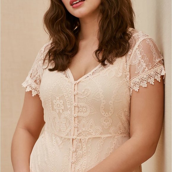 Torrid 4X Dress Sheer Lace Maxi Boho Beach Wedding - Picture 7 of 9